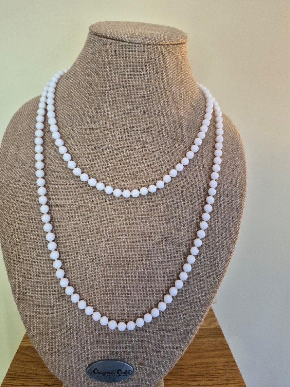Vintage White Beaded Necklace